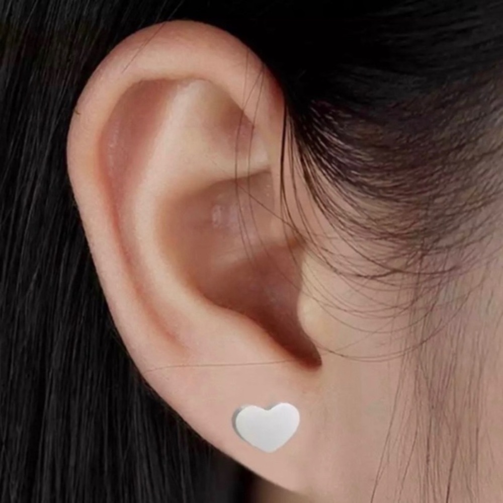 Adorable Happy Heart Stainless Steel Stud Earrings Accessories Jewelry